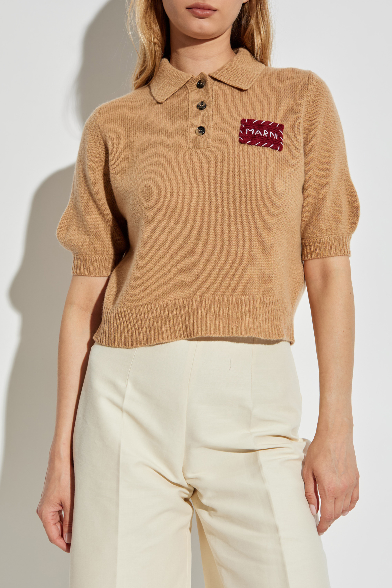 Tシャツ・カットソー MARNI Cashmere Round Neck Knit Swan GCMD0315Q0UFX385MXW17 GC Black twisted crewneck sweater | Marni
